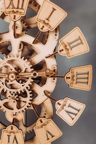 Vista 6 de Wood Trick Pendulum Wall Clock Kit Wooden 3D Puzzles for Adults to Build - 3D Wall Clock Mechanical Model - 42x12 in - Engineering DIY Project