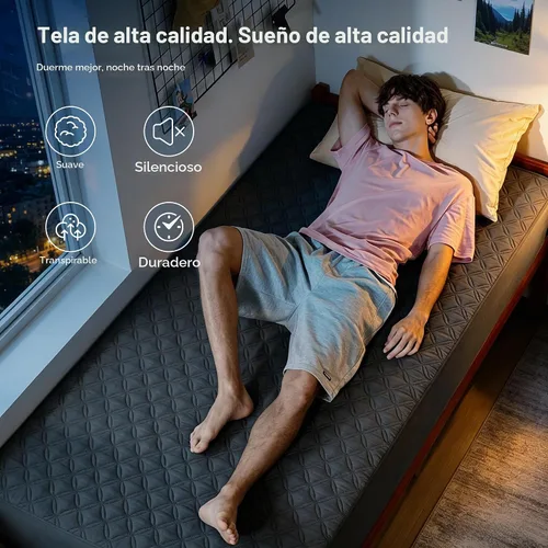 Vista 6 de BEDLORE Protector de colchón impermeable, sin ruido, tamaño individual, con bolsillo profundo ajustado de hasta 6 a 15 pulgadas, suave Beige