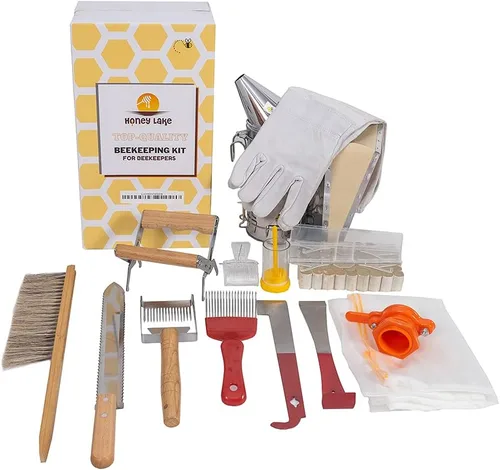 Honey Lake Beekeeping Supplies Bee Smoker Starter Kit, 16 Pcs Bee Keeping Starter Kit Bee Keeping Supplies-All for Beekeepers Including Different