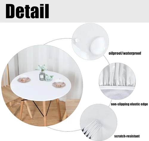 Vista 3 de Mantel redondo ajustable con hojas de arce otoñal, borde elástico, para exteriores e interiores, picnic, patio, decoración de fiesta de cabaña, se