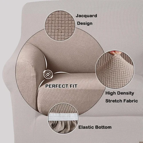 Vista 365 de Turquoize Fundas para sofá lavables de 2 piezas, fundas para sofá de 3 cojines, fundas elásticas para sofá con parte inferior elástica, tela