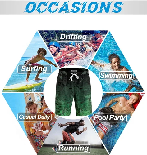 Vista 5 de APTRO Men's Swim Trunks 9" Quick Dry Bathing Suit Mesh Lining Beach Swim Board Shorts Swimsuits