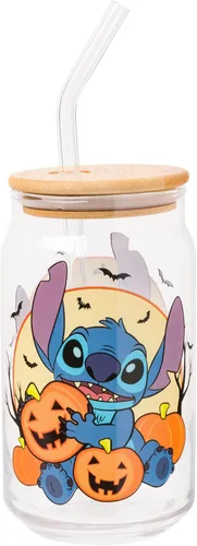 Vista 42 de Silver Buffalo Disney Alice in Wonderland Tarro de vidrio con tapa de bambú y pajita de vidrio, 16 onzas