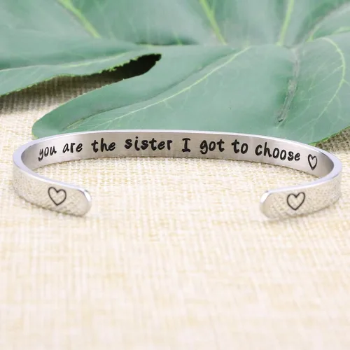 Vista 2 de Joycuff - Pulseras inspiradoras para mujer regalo personalizado para mamá pulsera con frase grabada joyas para cumpleaños
