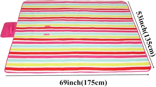 Vista 5 de yodo Manta de picnic al aire libre resistente al agua para camping, senderismo, festivales, rayas rosas
