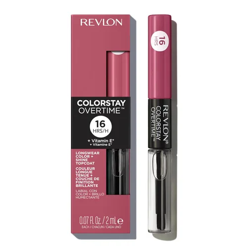 Vista 2 de Revlon Lápiz labial líquido con brillo de labios transparente, colorStay Overtime Lipcolor, relleno de calcetines para mujeres, 005 Infinite