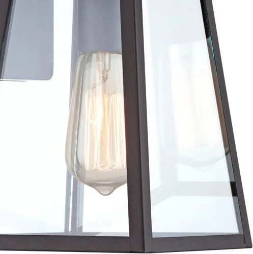 Vista 3 de John Timberland Arrington - Juego de 2 lámparas de pared rústicas modernas para exteriores, color negro, 10 3/4 pulgadas, cristal transparente