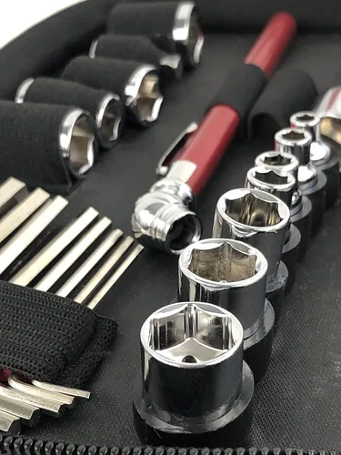 Vista 5 de Apollo Tools DT9774 - Juego de 56 herramientas compactas SAE en estuche con cremallera, juego de herramientas mecánicas pequeñas para emergencias