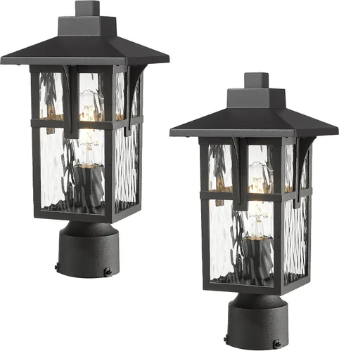 Vista 7 de HWH - Lámpara de poste para exteriores, lámpara de poste de luz exterior de columna, faroles de pilar al aire libre, luces de poste para patio