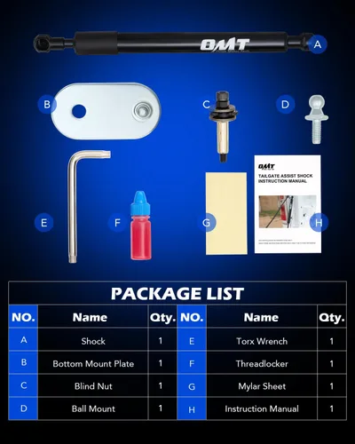 Vista 2 de Orion Motor Tech Compatible con F150 04-14 y Lincoln Mark LT 06-08 Asistencia de Compuerta Trasera, Asistencia de Elevación de Compuerta Trasera