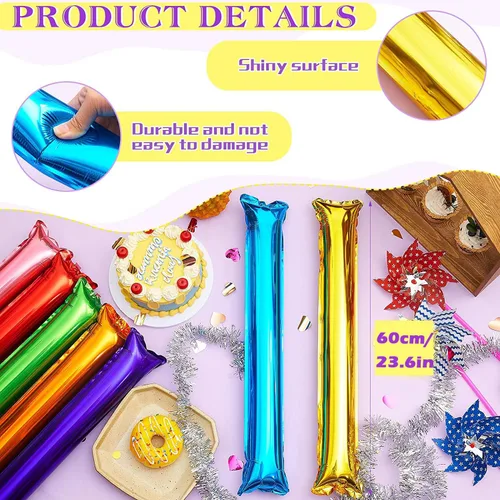 Vista 2 de Comicfs Bam Bam Thunder - 40 palos gruesos de papel metálico para animar a bailar, bailar, baloncesto, fútbol, ruidos