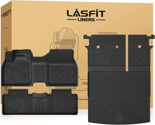 Vista 28 de LASFIT Alfombrillas de carga y respaldo de automóvil, aptas para todo tipo de clima, elastómero termoplástico de ajuste personalizado, fácil