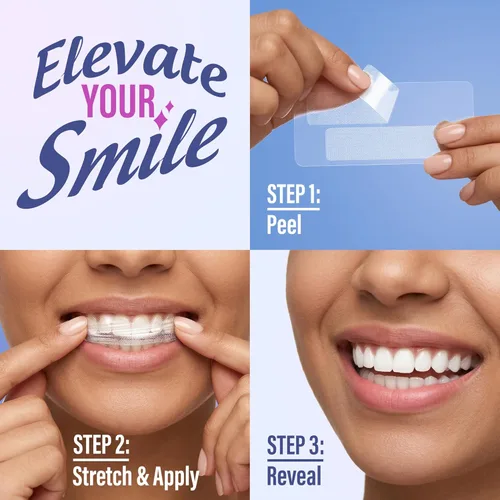Vista 9 de GuruNanda Tiras blanqueadoras dentales - Tratamiento de 7 días con tecnología antideslizante de tiras secas - Blanqueamiento diseñado con cuidado