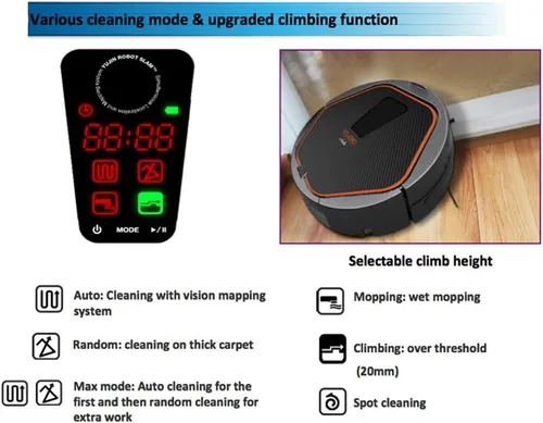 Vista 7 de iClebo Arte YCR–M05 Smart Home/Office Vacuum Cleaner & Floor Mopping Robot - Cleans Methodicaly with Camera Recognition Vision Mapping Technology