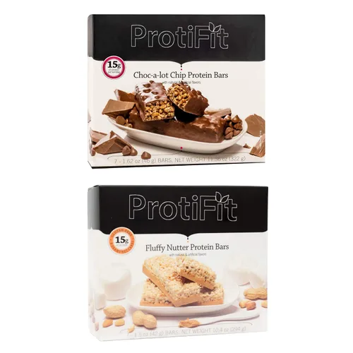 PROTIFIT - Barra de proteína Choc-A-Lot baja en calorías y nuez esponjosa, paquete de 2, alta proteína, 0.53 oz de proteína, baja en carbohidratos,