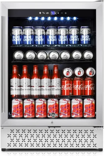 Vista 38 de Tylza Refrigerador de vino de 8 botellas, bodega con puerta de vidrio templado de baja emisión, pantalla táctil LED, cerradura, sin escarcha, sin