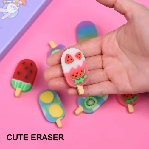 Vista 4 de Borradores de galletas para niños, 12 piezas 3D lindo rompecabezas de comida, mini borrador de galletas, divertido borrador de escritorio