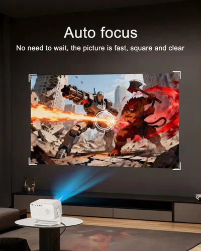 Vista 4 de [1800 lúmenes ANSI/enfoque automático] Proyector Bluetooth WiFi 5G actualizado 2025, 4K compatible con Native 1080P Full HD Smart Proyector