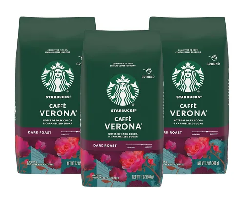 Vista 46 de Starbucks Café de tierra asado oscuro asado francés, bolsa de 28 onzas Café molido 100% arábigo; tostado francés tostado oscuro; 1 bolsa, 28 onzas