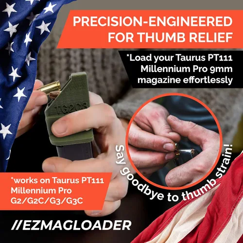 Vista 3 de EZMAGLOADER Cargador de cargador para el Taurus PT111 Millennium Pro G2/G2C/G3/G3C 0.354 in - Carga fácil sin dolor - Agarre cómodo - Construcción