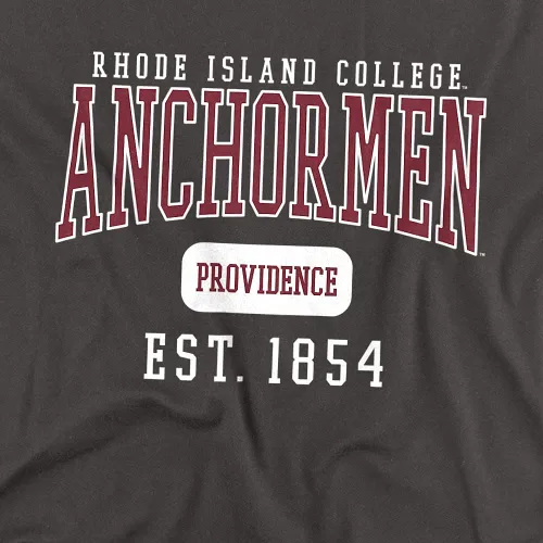 Vista 2 de Camiseta unisex para adultos oficial de Rhode Island College con fecha de este Charcoal