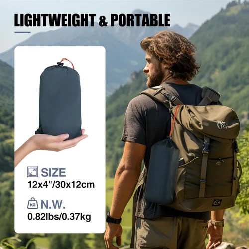 Vista 6 de REDCAMP Lona impermeable para acampar, gris/verde 4 en 1 multifuncional tienda de campaña para acampar, senderismo, mochileros