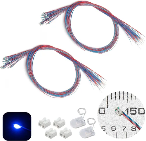 Vista 26 de 50 piezas de LED micro precableados con soldadura previa, LEDs SMD 0805 con accesorios de montaje para construcción de modelos para principiantes