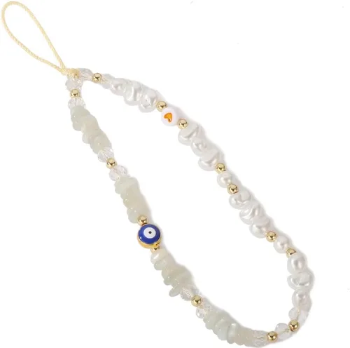 Vista 10 de Correa con dije para teléfono contra el mal de ojo, cordón para teléfono celular, dijes para teléfono, correa con cuentas para teléfono, cordón