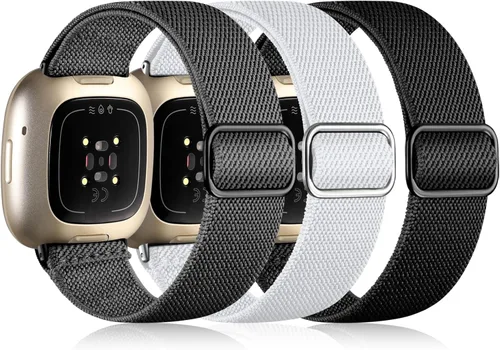 Vista 20 de Maledan Bandas Compatibles con Correas de Reloj Fitbit Versa 3/4 y Sense/Sense 2, Pulseras Deportivas de Tela Elástica Ajustable para Hombres