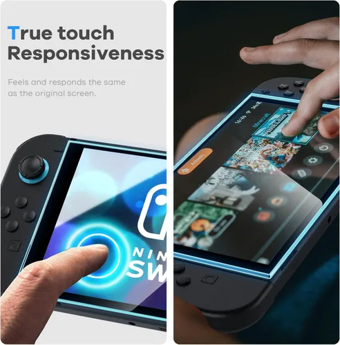 Vista 5 de AACL Protector de pantalla para Nintendo Switch 2 2025 [7.9 pulgadas], película de vidrio templado, ultra transparente, paquete de 2