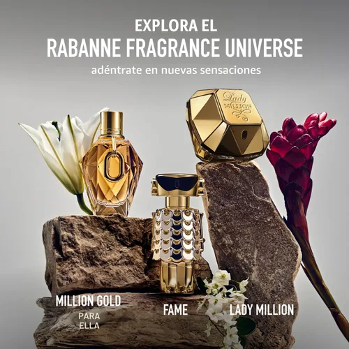 Vista 8 de Rabanne Million Gold For Her Eau de Parfum - Long Lasting Refillable Designer Perfume for Women with Sparkling Rose, White Flowers & Salty Mineral