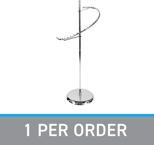 Vista 8 de SSWBasics Elegante estante de ropa espiral cromado - 29 bolas de ropa al por menor soporte de exhibición - 63 "H - Boutique ropa y accesorios