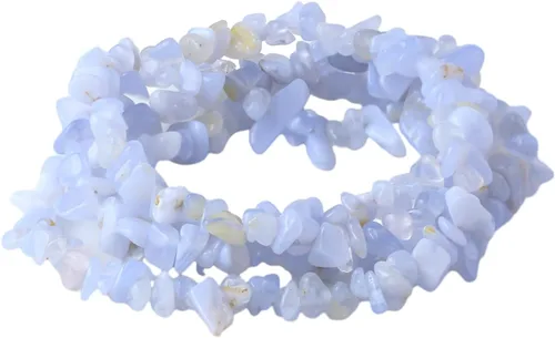 Vista 15 de 31 pulgadas Cuentas de Piedra de Astillado Piedras Preciosas Sueltas con Orificios para Hacer Joyas (Amazonita)