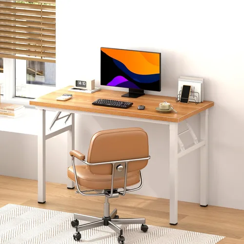 Vista 144 de DlandHome Escritorio plegable pequeño de 31.5 pulgadas, escritorio de computadora para oficina en casa, mesa plegable para espacios pequeños,