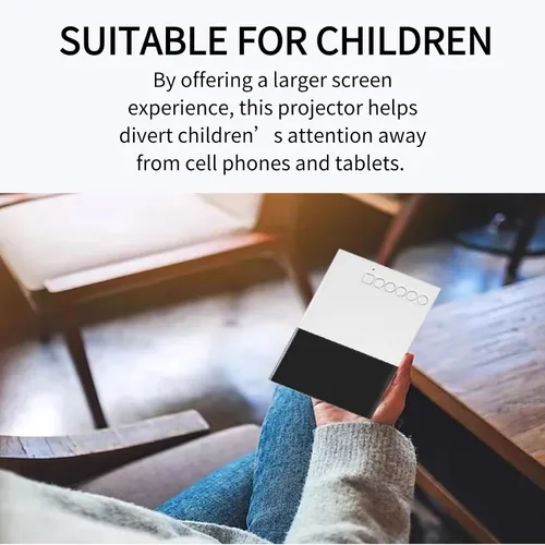 Vista 3 de Mini proyector 1080P HD proyector portátil para niños cine en casa videos negro o blanco proyector mini proyector para iphone proyectores de video