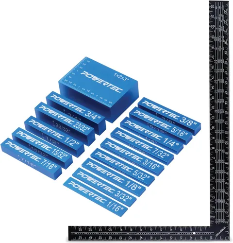 Vista 7 de POWERTEC Escuadra de Carpintero 8" x 12" - Regla Escuadra en L, Herramienta de Escuadra de Ángulo Recto, Escuadra de Carpintería para Carpintería