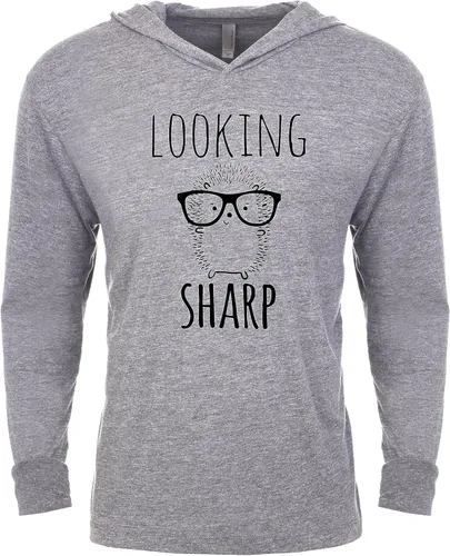 Vista 14 de Sudadera con capucha unisex de manga larga para hombre, sudadera con capucha gráfica unisex, camisas con refranes, gris jaspeado