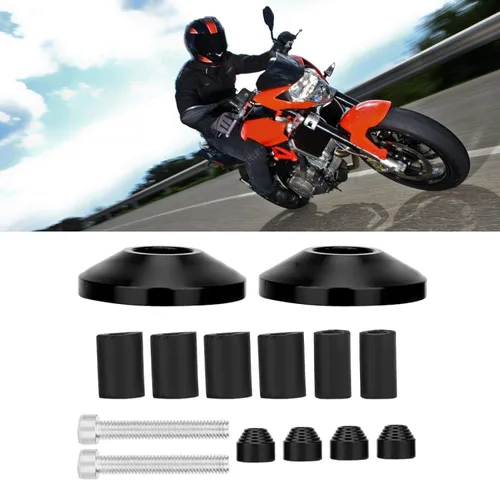 Vista 6 de para motocicleta 1 pulgada manillar extremo 1 pulgada 1 par universal CNC aleación de aluminio motocicleta manillar manillar extremo (negro)