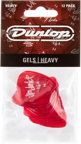 Vista 4 de Púas de guitarra pesadas Jim Dunlop Gels - Paquete de 12 Rojo
