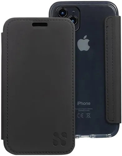 Vista 35 de SafeSleeve Funda de piel tipo cartera para iPhone 12 Pro Max con bloqueador de EMF para teléfono celular con 3 tarjeteros y soporte ajustable, Gris