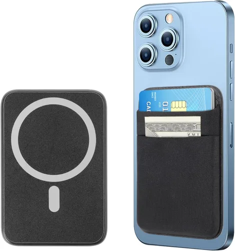 Vista 7 de SHANSHUI Cartera para Magsafe, cartera magnética elástica para teléfono compatible con iPhone 16/15/14/13/12 Mini/Plus/Pro/Pro Max