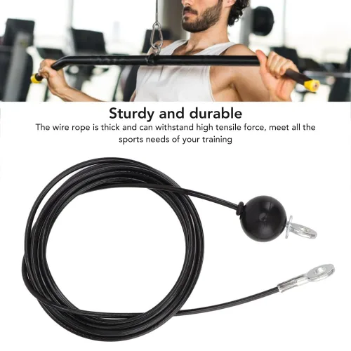 Vista 4 de Steel Wire Rope 5mm Diameter - Heavy Duty Fitness Pulley Cable for Home Gym Equipment, Triceps Biceps Back Muscle Training(4meter)