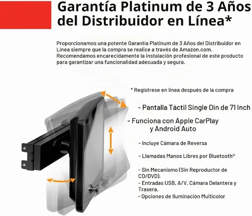 Vista 3 de BOSS Audio Systems BVCP9700A-CFL - Sistema estéreo para automóvil - Apple CarPlay, Android Auto, DIN único con pantalla táctil de 7 pulgadas