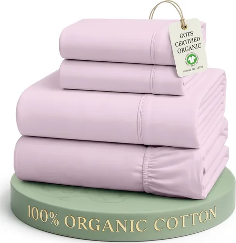 Vista 20 de LANE LINEN - Juego de 2 sábanas de fibras largas 100 % algodón orgánico, percal de fibras largas, ultrasuave y transpirable, para colchones de hasta