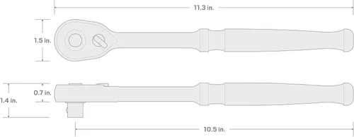 Vista 7 de TEKTON Trinquete de liberación rápida de 1/2 pulgada de impulso x 10-1/2 pulgadas SRH11210