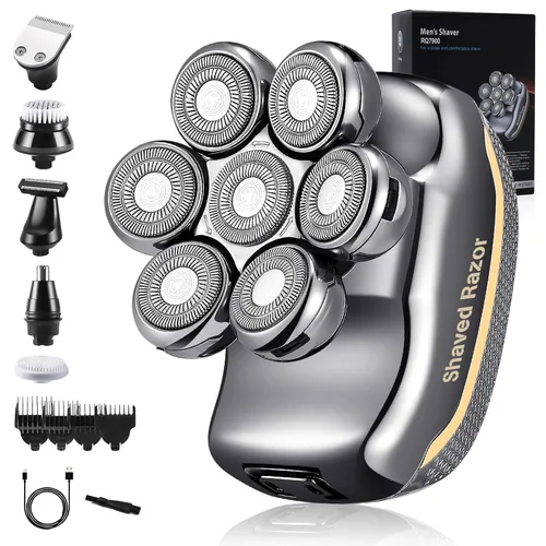 Vista 8 de Cabezales de repuesto para afeitadora eléctrica 8D – 8 cuchillas, repuesto de cuchillas rotativas universales de acero inoxidable para afeitadora
