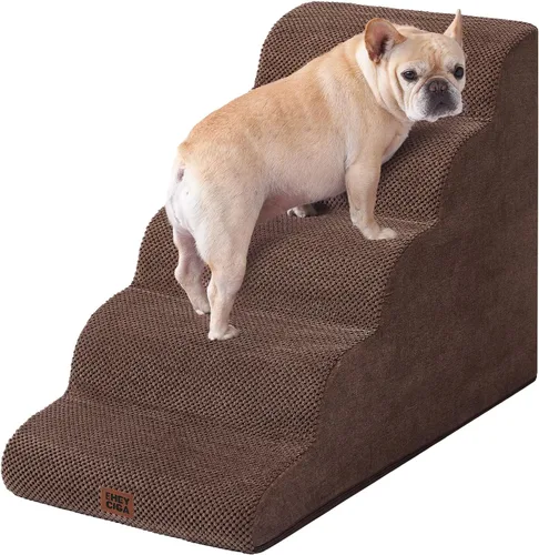 Vista 40 de EHEYCIGA Rampa de escaleras curvadas para perros pequeños de 15.7 pulgadas de alto, escalones para perros de 3 escalones para sofá y silla