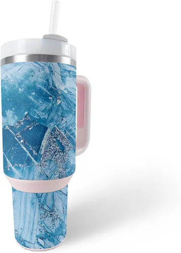 Vista 11 de MightySkins Skin - Vaso de vinilo compatible con Stanley The Quencher H2.0 FlowState de 40 onzas, mosaico de cebra, protectora, duradera y única