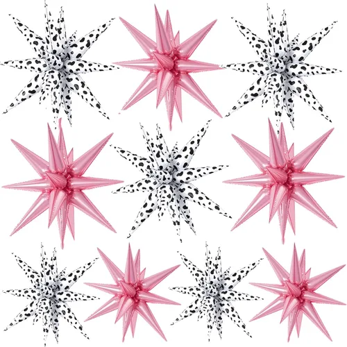 Vista 29 de 10 globos de papel de aluminio color beige crema con forma de estrella de Beige Crean