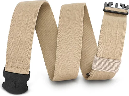 Vista 12 de WHIPPY Cinturón elástico unisex para hombre con hebilla no metálica, cinturón ajustable